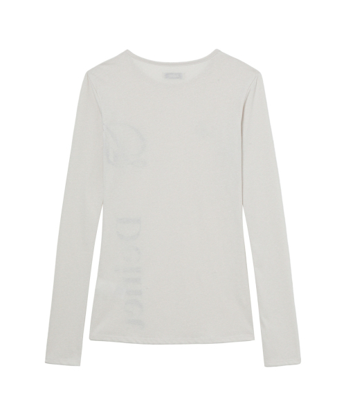 DEINET（ダイニット）の「SYMBOL POINT SLEEVE IN ASH BEIGE（Tシャツ/カットソー・レディース・その他・FREE）」の2枚目の写真