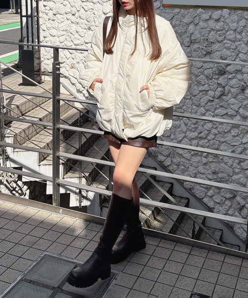 SOELA(ソエラ)の「【SOELA】モンスターパフィブルゾン/WEB限定(ブルゾン・レディース・ブラック/アイボリー・M)」の4枚目の写真