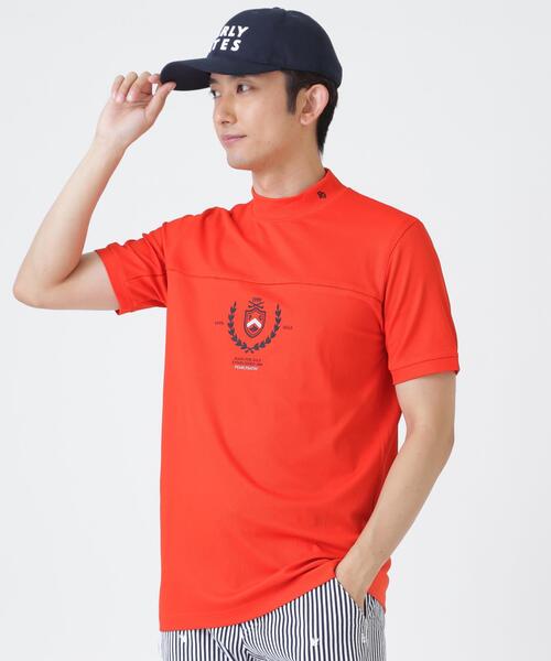 PEARLY GATES（パーリーゲイツ）の「２WAYトリコット半袖ハイネックカットソー (MENS)（Tシャツ/カットソー・メンズ・ネイビー/ホワイト/オレンジ・LARGE/X-LARGE/MEDIUM）」の3枚目の写真