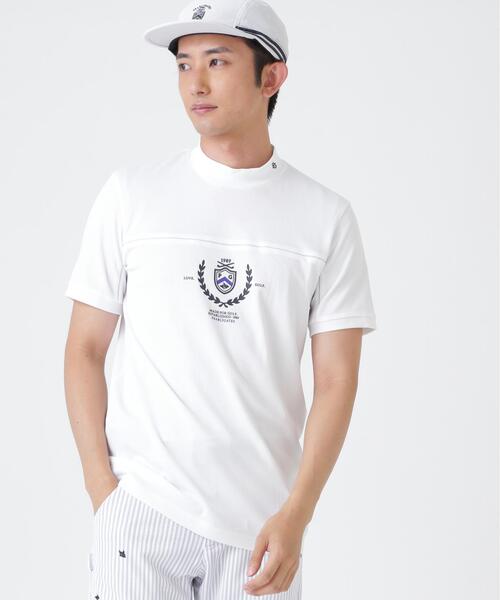 PEARLY GATES（パーリーゲイツ）の「２WAYトリコット半袖ハイネックカットソー (MENS)（Tシャツ/カットソー・メンズ・ネイビー/ホワイト/オレンジ・LARGE/X-LARGE/MEDIUM）」の4枚目の写真