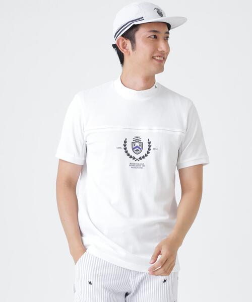 PEARLY GATES（パーリーゲイツ）の「２WAYトリコット半袖ハイネックカットソー (MENS)（Tシャツ/カットソー・メンズ・ネイビー/ホワイト/オレンジ・LARGE/X-LARGE/MEDIUM）」の5枚目の写真