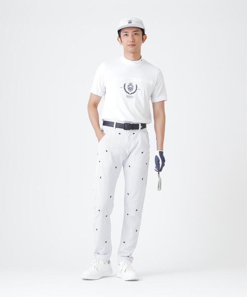 PEARLY GATES（パーリーゲイツ）の「２WAYトリコット半袖ハイネックカットソー (MENS)（Tシャツ/カットソー・メンズ・ネイビー/ホワイト/オレンジ・LARGE/X-LARGE/MEDIUM）」の6枚目の写真