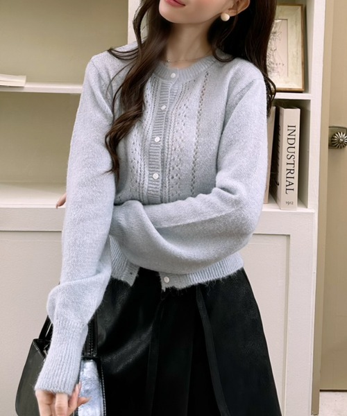 Ada.（エイダ）の「クロップド クルーネック ニットカーディガン（カーディガン/ボレロ・レディース・アイボリー/ブルー/グレー・FREE）」の15枚目の写真