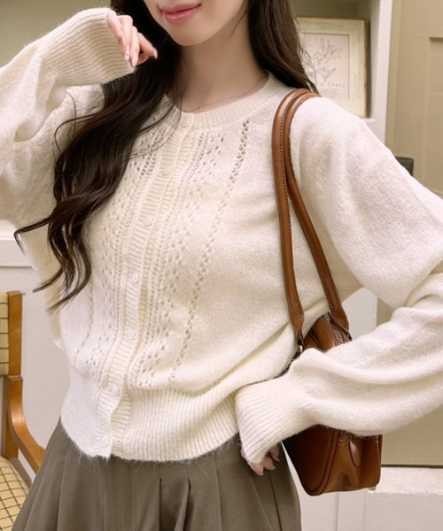 Ada.（エイダ）の「クロップド クルーネック ニットカーディガン（カーディガン/ボレロ・レディース・アイボリー/ブルー/グレー・FREE）」の18枚目の写真