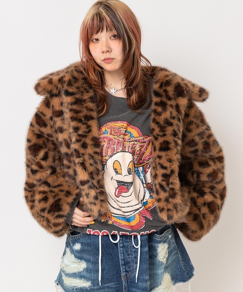 RNA（アールエヌエー）の「J2214 ボリュームファージャケット（その他アウター・レディース・レオパード/ベージュ・MEDIUM）」の7枚目の写真