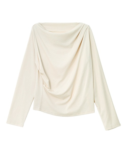 KOBE LETTUCE（コウベレタス）の「[ しっとりタッチ・UVカット ] 選べる2typeドレープトップス（Tシャツ/カットソー・レディース・チャコール/アイボリー系1/グレー系/ブラック系/アイボリー系/ブラウン系/ホワイト系/オフホワイト/ブラック/ブラウン・M/M1）」の10枚目の写真