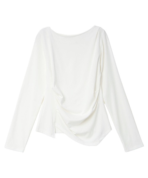 KOBE LETTUCE（コウベレタス）の「[ しっとりタッチ・UVカット ] 選べる2typeドレープトップス（Tシャツ/カットソー・レディース・チャコール/アイボリー系1/グレー系/ブラック系/アイボリー系/ブラウン系/ホワイト系/オフホワイト/ブラック/ブラウン・M/M1）」の22枚目の写真
