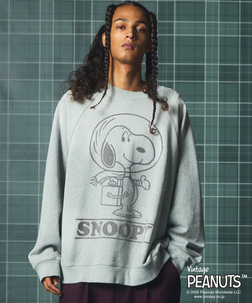 MAISON SPECIAL(メゾンスペシャル)の「《UNISEX》「PEANUTS」プライムオーバークルーネックスウェット/「PEANUTS」Prime-Over Crew Neck Sweatshirt【MAISON SPECIAL/メゾンスペシャル】(スウェット・メンズ・ブラック/サーモンピンク/グレー・0/1/2)」の2枚目の写真