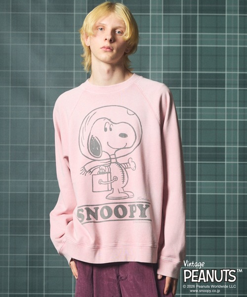 MAISON SPECIAL(メゾンスペシャル)の「《UNISEX》「PEANUTS」プライムオーバークルーネックスウェット/「PEANUTS」Prime-Over Crew Neck Sweatshirt【MAISON SPECIAL/メゾンスペシャル】(スウェット・メンズ・ブラック/サーモンピンク/グレー・0/1/2)」の3枚目の写真