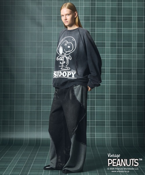 MAISON SPECIAL(メゾンスペシャル)の「《UNISEX》「PEANUTS」プライムオーバークルーネックスウェット/「PEANUTS」Prime-Over Crew Neck Sweatshirt【MAISON SPECIAL/メゾンスペシャル】(スウェット・メンズ・ブラック/サーモンピンク/グレー・0/1/2)」の8枚目の写真