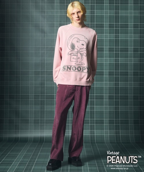 MAISON SPECIAL(メゾンスペシャル)の「《UNISEX》「PEANUTS」プライムオーバークルーネックスウェット/「PEANUTS」Prime-Over Crew Neck Sweatshirt【MAISON SPECIAL/メゾンスペシャル】(スウェット・メンズ・ブラック/サーモンピンク/グレー・0/1/2)」の6枚目の写真