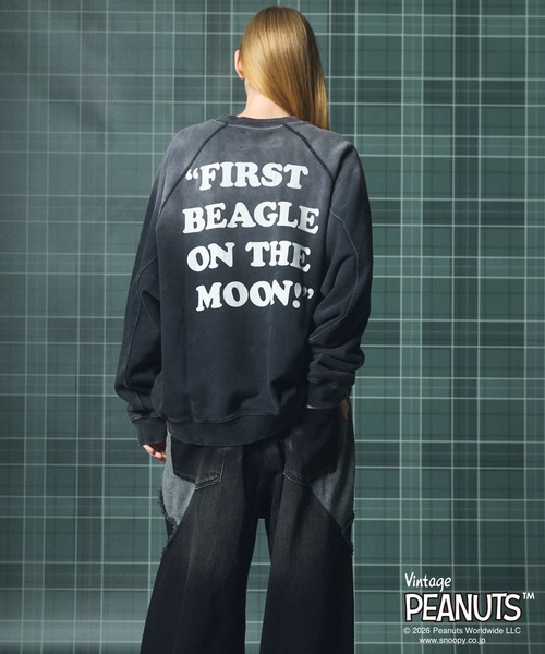 MAISON SPECIAL(メゾンスペシャル)の「《UNISEX》「PEANUTS」プライムオーバークルーネックスウェット/「PEANUTS」Prime-Over Crew Neck Sweatshirt【MAISON SPECIAL/メゾンスペシャル】(スウェット・メンズ・ブラック/サーモンピンク/グレー・0/1/2)」の22枚目の写真
