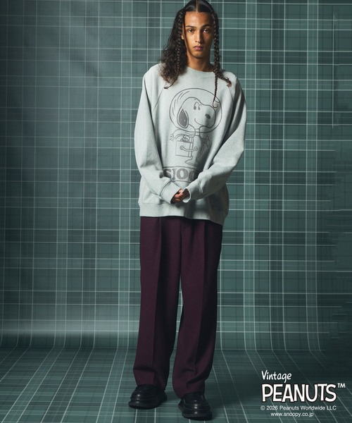 MAISON SPECIAL(メゾンスペシャル)の「《UNISEX》「PEANUTS」プライムオーバークルーネックスウェット/「PEANUTS」Prime-Over Crew Neck Sweatshirt【MAISON SPECIAL/メゾンスペシャル】(スウェット・メンズ・ブラック/サーモンピンク/グレー・0/1/2)」の7枚目の写真