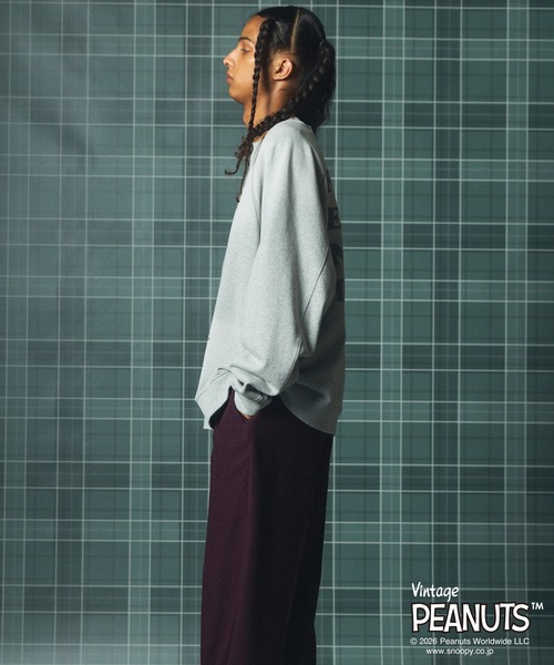 MAISON SPECIAL(メゾンスペシャル)の「《UNISEX》「PEANUTS」プライムオーバークルーネックスウェット/「PEANUTS」Prime-Over Crew Neck Sweatshirt【MAISON SPECIAL/メゾンスペシャル】(スウェット・メンズ・ブラック/サーモンピンク/グレー・0/1/2)」の20枚目の写真