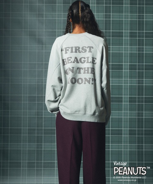 MAISON SPECIAL(メゾンスペシャル)の「《UNISEX》「PEANUTS」プライムオーバークルーネックスウェット/「PEANUTS」Prime-Over Crew Neck Sweatshirt【MAISON SPECIAL/メゾンスペシャル】(スウェット・メンズ・ブラック/サーモンピンク/グレー・0/1/2)」の19枚目の写真