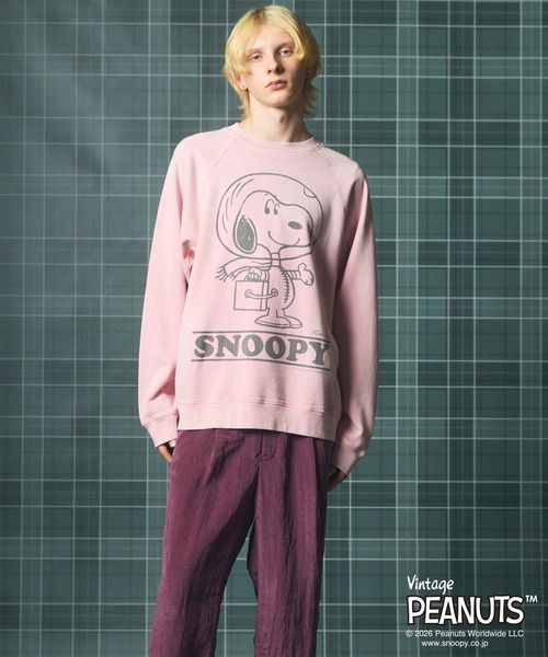 MAISON SPECIAL(メゾンスペシャル)の「《UNISEX》「PEANUTS」プライムオーバークルーネックスウェット/「PEANUTS」Prime-Over Crew Neck Sweatshirt【MAISON SPECIAL/メゾンスペシャル】(スウェット・メンズ・ブラック/サーモンピンク/グレー・0/1/2)」の18枚目の写真