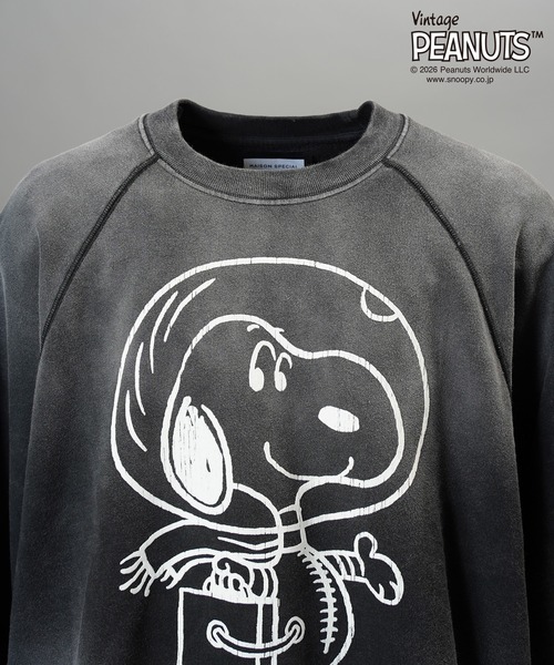 MAISON SPECIAL(メゾンスペシャル)の「《UNISEX》「PEANUTS」プライムオーバークルーネックスウェット/「PEANUTS」Prime-Over Crew Neck Sweatshirt【MAISON SPECIAL/メゾンスペシャル】(スウェット・メンズ・ブラック/サーモンピンク/グレー・0/1/2)」の10枚目の写真