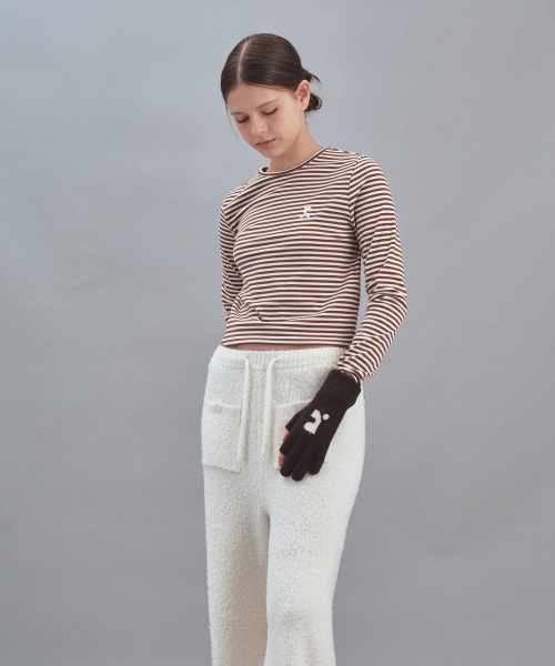 Rest&Recreation(レストアンドレクリエーション)の「STRIPE LONG SLEEVE - BROWN(Tシャツ/カットソー・レディース・その他・ONE)」の1枚目の写真