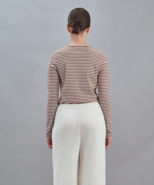 Rest&Recreation(レストアンドレクリエーション)の「STRIPE LONG SLEEVE - BROWN(Tシャツ/カットソー・レディース・その他・ONE)」の4枚目の写真