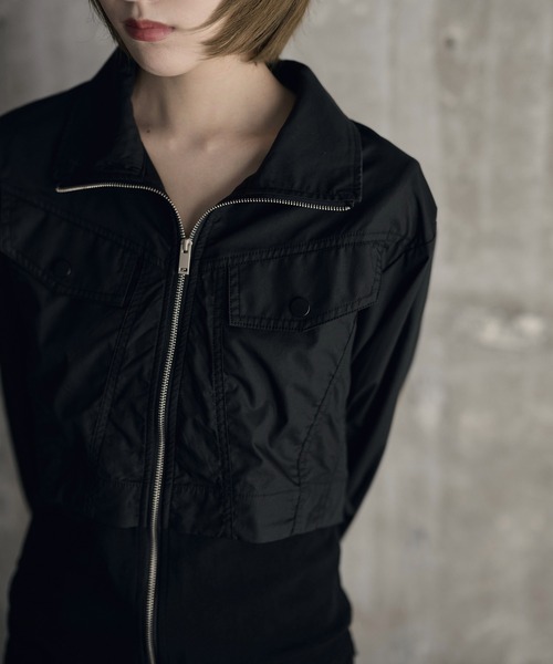 SOI.KUROI(ソイクロイ)の「material mix flap design double zip top / 異素材フラシデザインダブルジップトップス(ブルゾン・レディース・ホワイト/ブラック・FREE)」の14枚目の写真