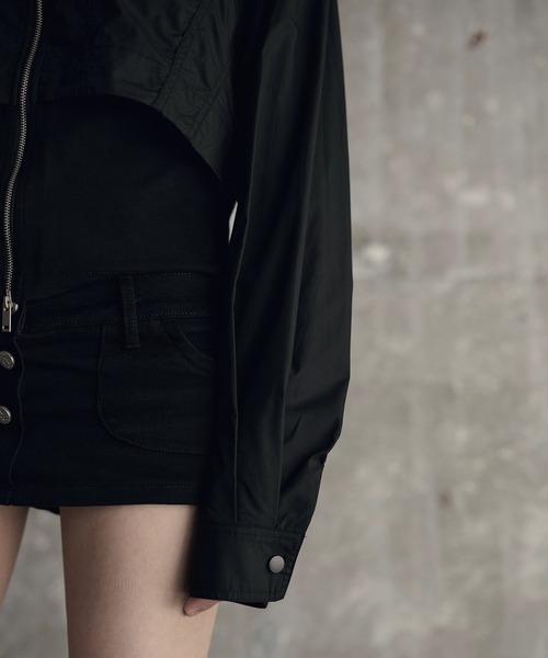 SOI.KUROI(ソイクロイ)の「material mix flap design double zip top / 異素材フラシデザインダブルジップトップス(ブルゾン・レディース・ホワイト/ブラック・FREE)」の15枚目の写真