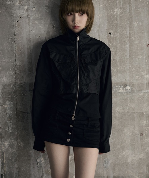 SOI.KUROI(ソイクロイ)の「material mix flap design double zip top / 異素材フラシデザインダブルジップトップス(ブルゾン・レディース・ホワイト/ブラック・FREE)」の17枚目の写真