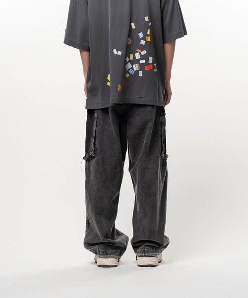 Maison MIHARA YASUHIRO(メゾンミハラヤスヒロ)の「【MIHARAYASUHIRO/ミハラヤスヒロ】Cotton Satin Cargo Pants / DAMAGED CARGO PT(カーゴパンツ・メンズ・ブラック/ダークグリーン・44/46)」の5枚目の写真