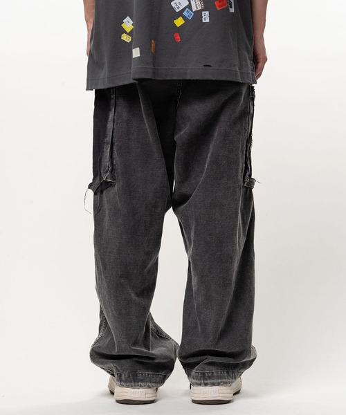 Maison MIHARA YASUHIRO(メゾンミハラヤスヒロ)の「【MIHARAYASUHIRO/ミハラヤスヒロ】Cotton Satin Cargo Pants / DAMAGED CARGO PT(カーゴパンツ・メンズ・ブラック/ダークグリーン・44/46)」の6枚目の写真