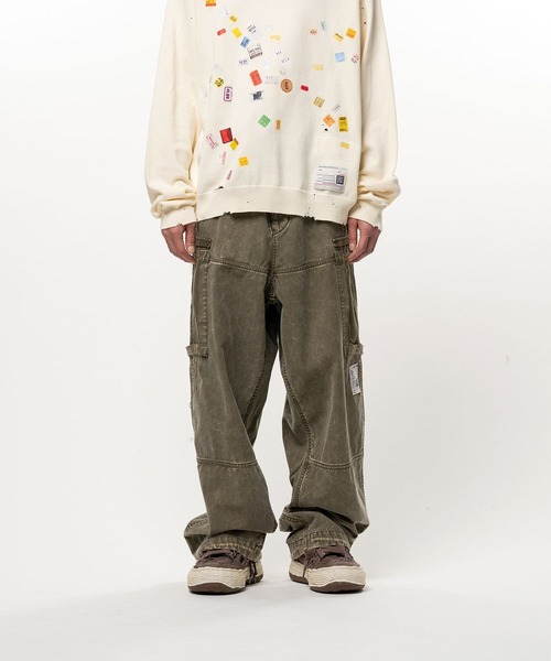 Maison MIHARA YASUHIRO(メゾンミハラヤスヒロ)の「【MIHARAYASUHIRO/ミハラヤスヒロ】Cotton Satin Cargo Pants / DAMAGED CARGO PT(カーゴパンツ・メンズ・ブラック/ダークグリーン・44/46)」の7枚目の写真