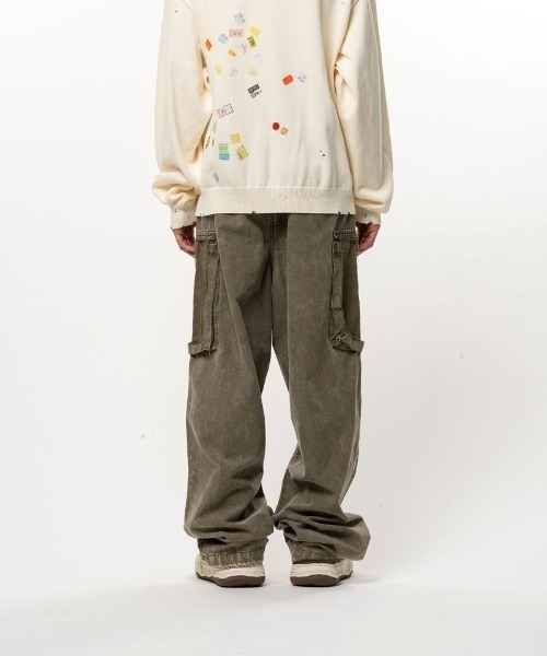 Maison MIHARA YASUHIRO(メゾンミハラヤスヒロ)の「【MIHARAYASUHIRO/ミハラヤスヒロ】Cotton Satin Cargo Pants / DAMAGED CARGO PT(カーゴパンツ・メンズ・ブラック/ダークグリーン・44/46)」の9枚目の写真