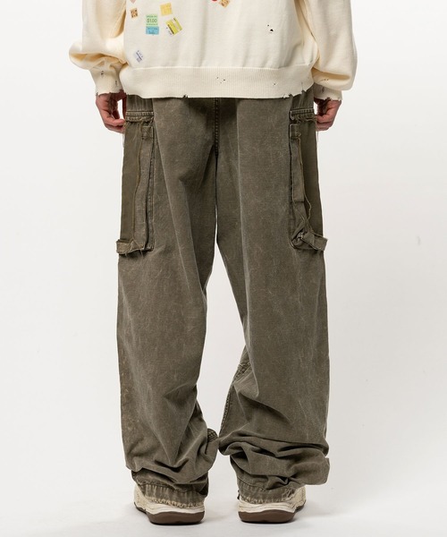 Maison MIHARA YASUHIRO(メゾンミハラヤスヒロ)の「【MIHARAYASUHIRO/ミハラヤスヒロ】Cotton Satin Cargo Pants / DAMAGED CARGO PT(カーゴパンツ・メンズ・ブラック/ダークグリーン・44/46)」の10枚目の写真