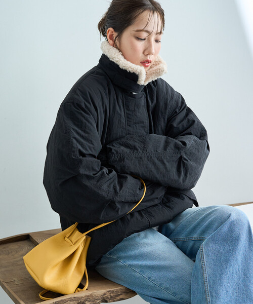 FREAK'S STORE(フリークスストア)の「限定展開 2way ボア 襟付き ジャケット(その他アウター・レディース・ブラック/オリーブ/ベージュ・フリ-)」の1枚目の写真