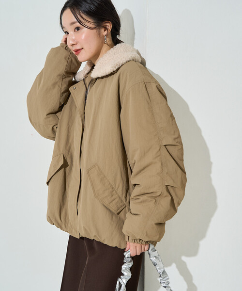 FREAK'S STORE(フリークスストア)の「限定展開 2way ボア 襟付き ジャケット(その他アウター・レディース・ブラック/オリーブ/ベージュ・フリ-)」の5枚目の写真