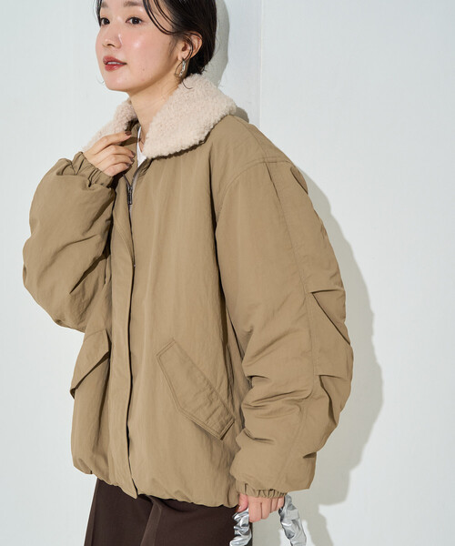FREAK'S STORE(フリークスストア)の「限定展開 2way ボア 襟付き ジャケット(その他アウター・レディース・ブラック/オリーブ/ベージュ・フリ-)」の6枚目の写真