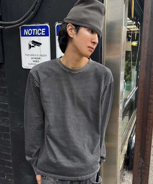 SCALLYWAG（スカリーワグ）の「ウォッシュドストライプロングスリーブ[ブラック]（Tシャツ/カットソー・レディース・その他・MEDIUM/LARGE）」の3枚目の写真