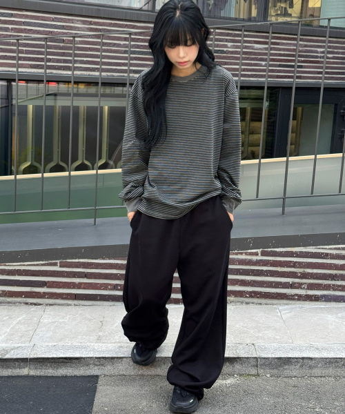 SCALLYWAG（スカリーワグ）の「ウォッシュドストライプロングスリーブ[ブラック]（Tシャツ/カットソー・レディース・その他・MEDIUM/LARGE）」の8枚目の写真