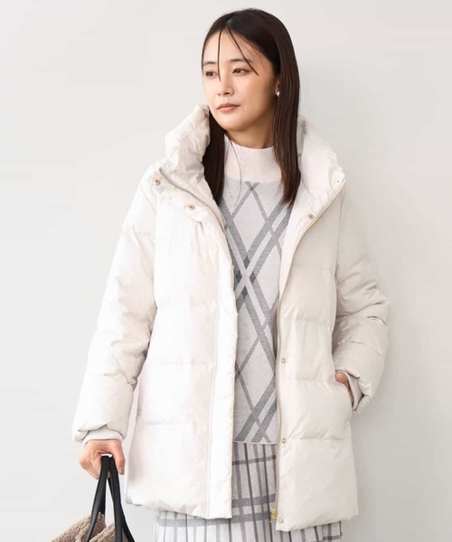 MK MICHEL KLEIN（エムケーミッシェルクラン）の「[撥水/リサイクルダウン]ベーシックタフタミドルダウンコート（ダウンジャケット/コート・レディース・アイボリー/ネイビー/ブラック/モカ・40/38）」の7枚目の写真