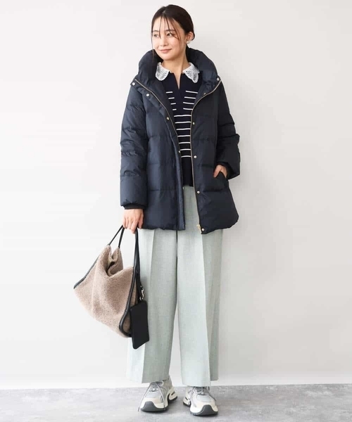 MK MICHEL KLEIN（エムケーミッシェルクラン）の「[撥水/リサイクルダウン]ベーシックタフタミドルダウンコート（ダウンジャケット/コート・レディース・アイボリー/ネイビー/ブラック/モカ・40/38）」の19枚目の写真