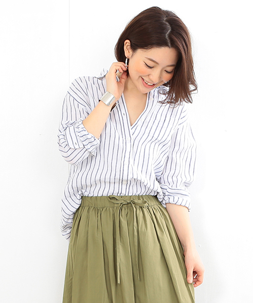 B:MING by BEAMS（ビーミングバイビームス）の「【LEE6月号掲載】ビーミング by ビームス / リネンシャツ 16SS（シャツ/ブラウス・レディース・ホワイト/ナチュラル/ネイビー/その他1/その他2/その他3・SMALL/MEDIUM）」の5枚目の写真