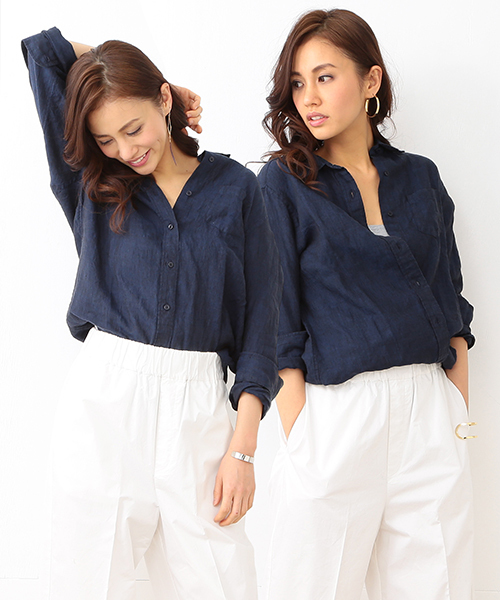 B:MING by BEAMS（ビーミングバイビームス）の「【LEE6月号掲載】ビーミング by ビームス / リネンシャツ 16SS（シャツ/ブラウス・レディース・ホワイト/ナチュラル/ネイビー/その他1/その他2/その他3・SMALL/MEDIUM）」の4枚目の写真