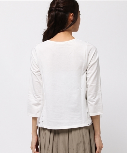 ikka（イッカ）の「サイドレースプルオーバー（Tシャツ/カットソー・レディース・ホワイト/グレー/ネイビー・LARGE/MEDIUM）」の6枚目の写真