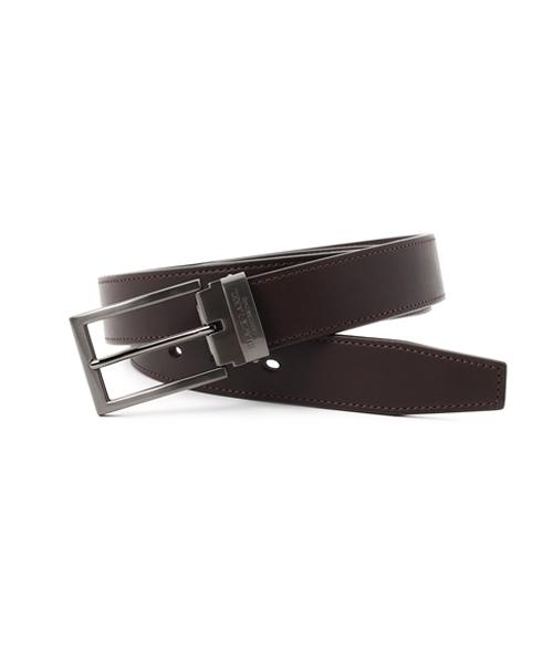 BLACK LABEL CRESTBRIDGE（ブラックレーベル・クレストブリッジ）の「クレストブリッジ　レザーベルト（ベルト・メンズ・ブラック×シルバー/ブラック×グレー/ブラウン系その他/ブラウン・X）」の4枚目の写真