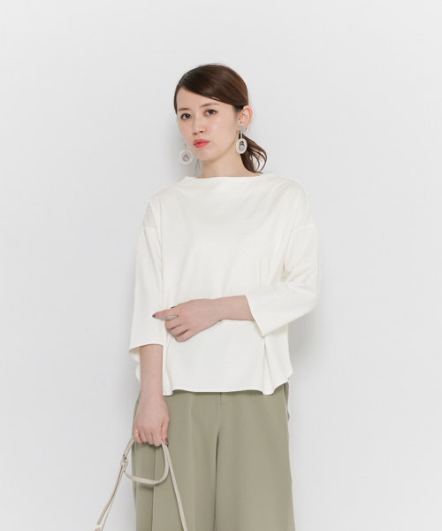 SENSE OF PLACE by URBAN RESEARCH（センスオブプレイスバイアーバンリサーチ）の「ポンチボトルネックTシャツ（Tシャツ/カットソー・レディース・ピンク/オフホワイト/チャコールグレー・FREE）」の8枚目の写真