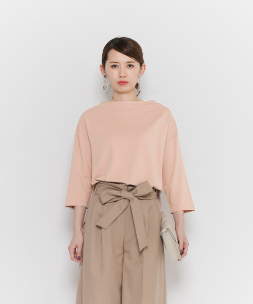 SENSE OF PLACE by URBAN RESEARCH（センスオブプレイスバイアーバンリサーチ）の「ポンチボトルネックTシャツ（Tシャツ/カットソー・レディース・ピンク/オフホワイト/チャコールグレー・FREE）」の14枚目の写真