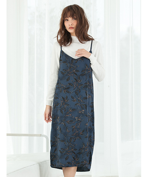 fifth(フィフス)の「フラワーキャミソールワンピース(ワンピース・レディース・ネイビー/マスタード・MEDIUM)」の2枚目の写真