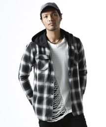 Luv maison | Luvフーデッドチェックシャツ(シャツ/ブラウス)