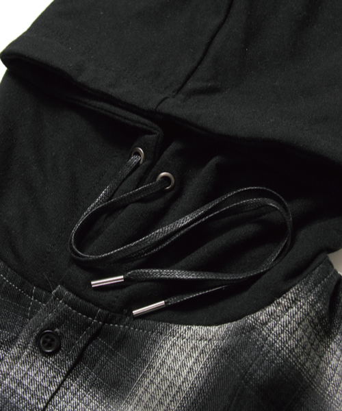 Luv maison（ラブメゾン）の「Luvフーデッドチェックシャツ（シャツ/ブラウス・メンズ・ブラック/ブルー/レッド・L/M）」の20枚目の写真