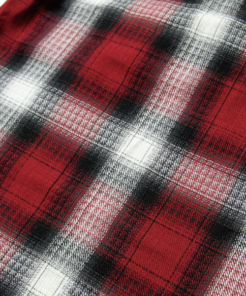 Luv maison（ラブメゾン）の「Luvフーデッドチェックシャツ（シャツ/ブラウス・メンズ・ブラック/ブルー/レッド・L/M）」の15枚目の写真