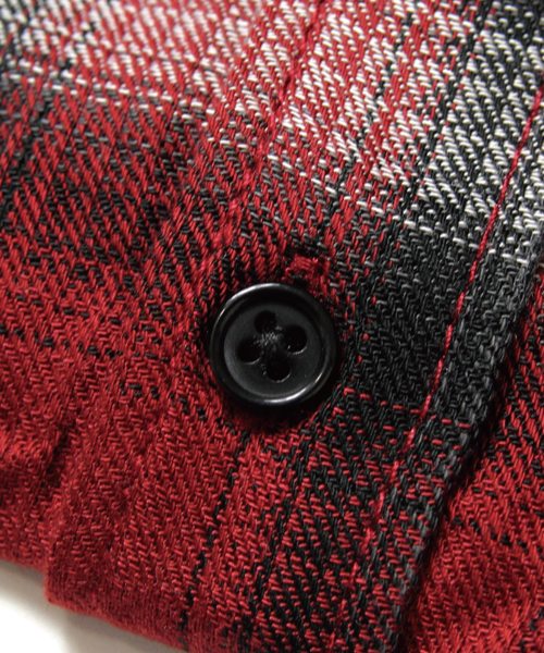 Luv maison（ラブメゾン）の「Luvフーデッドチェックシャツ（シャツ/ブラウス・メンズ・ブラック/ブルー/レッド・L/M）」の16枚目の写真