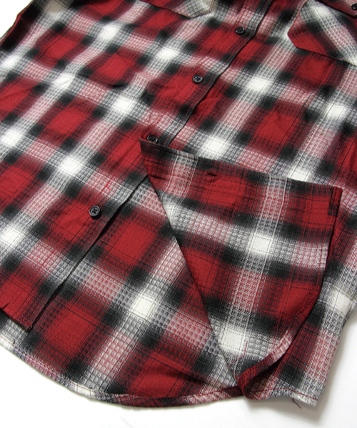 Luv maison（ラブメゾン）の「Luvフーデッドチェックシャツ（シャツ/ブラウス・メンズ・ブラック/ブルー/レッド・L/M）」の17枚目の写真